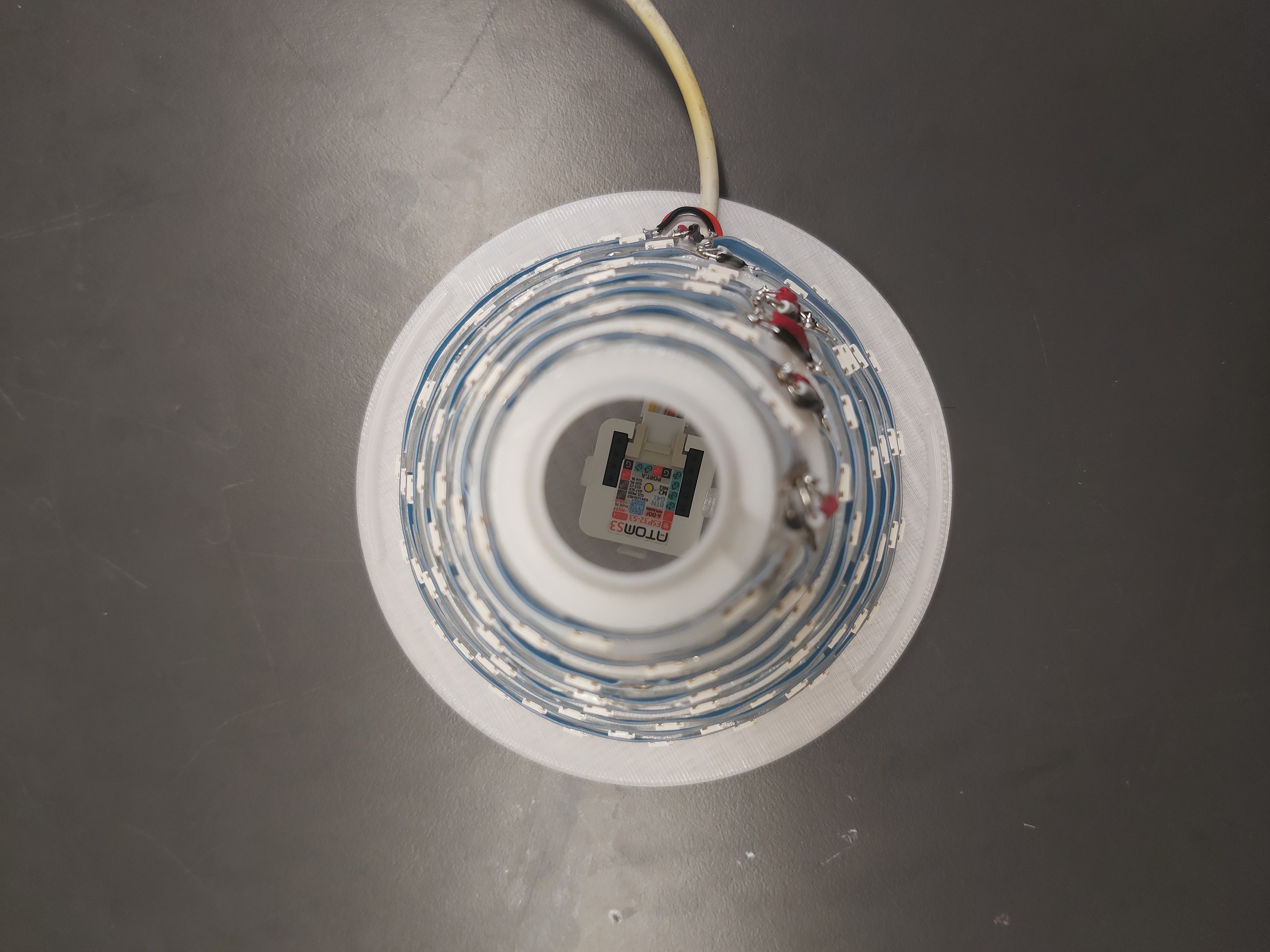 Inside of flask, top view